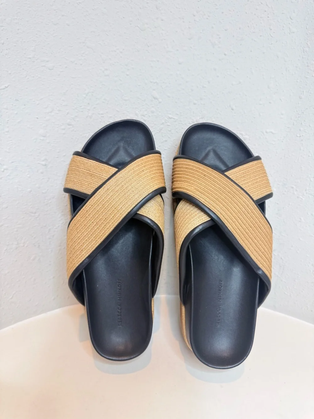 Rebecca Minkoff Woven Dune Khaki Women’s Platform Sandals Size 8 NIB